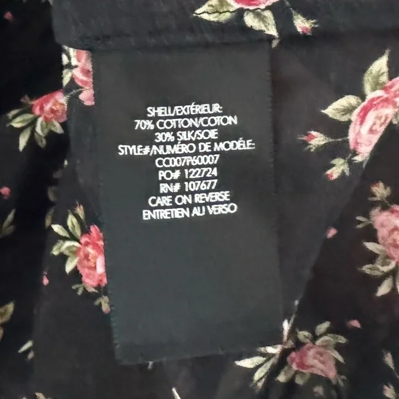 Alice + Olivia Paulita Top Med Black Pink Floral Cotton Silk Designer Feminine - Picture 11 of 12